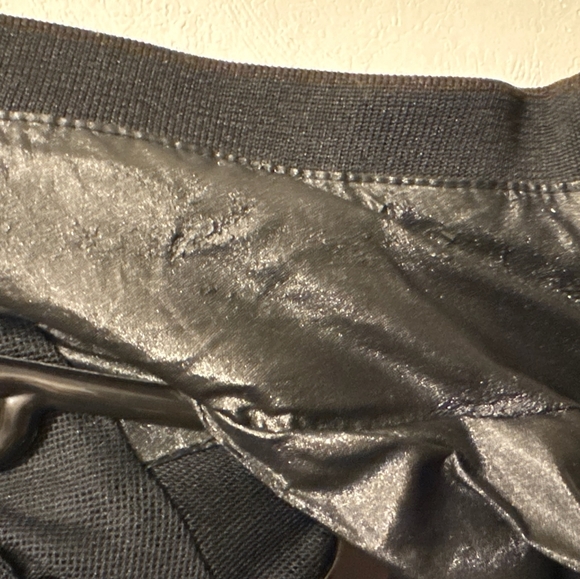 COOGI Black Jacket with Brown Leather Like-Trim - Picture 5 of 5